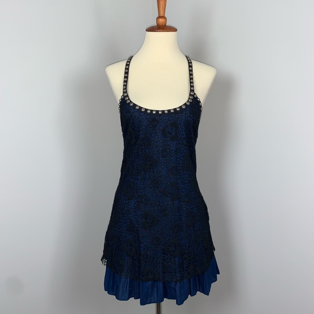 FREE PEOPLE Black Lace Overlay Dress size 2